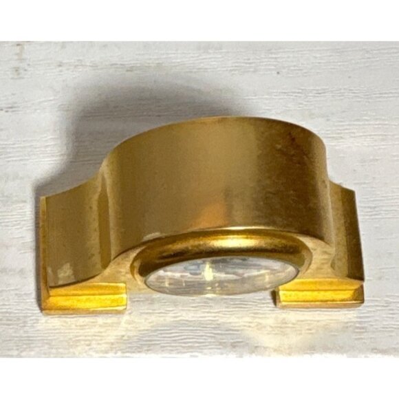 Disney Desk Mantel Clock Minature Mickey & Minnie Driving Gold Metal 2 x 1.25" - Picture 7 of 8